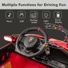 imageINFANS 2 Seater Kids Ride on Car 12V 4WD Licensed Lamborghini Veneno Powered Electric Vehicle with Hydraulic Doors Rocking Mode Adjustable Speeds Remote Control MP3 Headlight BlackRed