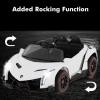 imageINFANS 2 Seater Kids Ride on Car 12V 4WD Licensed Lamborghini Veneno Powered Electric Vehicle with Hydraulic Doors Rocking Mode Adjustable Speeds Remote Control MP3 Headlight BlackWhite