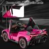 imageINFANS 2 Seater Kids Ride on Car 12V 4WD Licensed Lamborghini Veneno Powered Electric Vehicle with Hydraulic Doors Rocking Mode Adjustable Speeds Remote Control MP3 Headlight BlackCoral