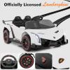 imageINFANS 2 Seater Kids Ride on Car 12V 4WD Licensed Lamborghini Veneno Powered Electric Vehicle with Hydraulic Doors Rocking Mode Adjustable Speeds Remote Control MP3 Headlight BlackWhite