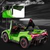 imageINFANS 2 Seater Kids Ride on Car 12V 4WD Licensed Lamborghini Veneno Powered Electric Vehicle with Hydraulic Doors Rocking Mode Adjustable Speeds Remote Control MP3 Headlight BlackGreen