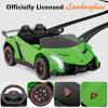 imageINFANS 2 Seater Kids Ride on Car 12V 4WD Licensed Lamborghini Veneno Powered Electric Vehicle with Hydraulic Doors Rocking Mode Adjustable Speeds Remote Control MP3 Headlight BlackGreen