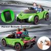 imageINFANS 2 Seater Kids Ride on Car 12V 4WD Licensed Lamborghini Veneno Powered Electric Vehicle with Hydraulic Doors Rocking Mode Adjustable Speeds Remote Control MP3 Headlight BlackGreen
