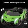 imageINFANS 2 Seater Kids Ride on Car 12V 4WD Licensed Lamborghini Veneno Powered Electric Vehicle with Hydraulic Doors Rocking Mode Adjustable Speeds Remote Control MP3 Headlight BlackGreen