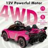imageINFANS 2 Seater Kids Ride on Car 12V 4WD Licensed Lamborghini Veneno Powered Electric Vehicle with Hydraulic Doors Rocking Mode Adjustable Speeds Remote Control MP3 Headlight BlackCoral