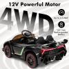 imageINFANS 2 Seater Kids Ride on Car 12V 4WD Licensed Lamborghini Veneno Powered Electric Vehicle with Hydraulic Doors Rocking Mode Adjustable Speeds Remote Control MP3 Headlight BlackBlack