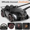 imageINFANS 2 Seater Kids Ride on Car 12V 4WD Licensed Lamborghini Veneno Powered Electric Vehicle with Hydraulic Doors Rocking Mode Adjustable Speeds Remote Control MP3 Headlight BlackBlack