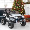 imageINFANS 24V 2 Seater Ride on Car for Kids 2WD4WD Battery Powered with Remote Control Music USB MP3 Spring Suspension 20quot Wide Seat Electric Jeep Toys for Boys Girls Aged 3 WhiteWhite