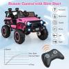 imageINFANS 24V 2 Seater Ride on Car for Kids 2WD4WD Battery Powered with Remote Control Music USB MP3 Spring Suspension 20quot Wide Seat Electric Jeep Toys for Boys Girls Aged 3 WhitePink