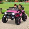 imageINFANS 24V 2 Seater Ride on Car for Kids 2WD4WD Battery Powered with Remote Control Music USB MP3 Spring Suspension 20quot Wide Seat Electric Jeep Toys for Boys Girls Aged 3 WhitePink