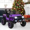 imageINFANS 24V 2 Seater Ride on Car for Kids 2WD4WD Battery Powered with Remote Control Music USB MP3 Spring Suspension 20quot Wide Seat Electric Jeep Toys for Boys Girls Aged 3 WhitePurple