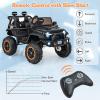 imageINFANS 24V 2 Seater Ride on Car for Kids 2WD4WD Battery Powered with Remote Control Music USB MP3 Spring Suspension 20quot Wide Seat Electric Jeep Toys for Boys Girls Aged 3 WhiteBlack
