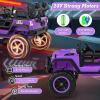 imageINFANS 24V 2 Seater Ride on Car for Kids 2WD4WD Battery Powered with Remote Control Music USB MP3 Spring Suspension 20quot Wide Seat Electric Jeep Toys for Boys Girls Aged 3 WhitePurple