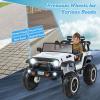 imageINFANS 24V 2 Seater Ride on Car for Kids 2WD4WD Battery Powered with Remote Control Music USB MP3 Spring Suspension 20quot Wide Seat Electric Jeep Toys for Boys Girls Aged 3 WhiteWhite