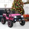 imageINFANS 24V 2 Seater Ride on Car for Kids 2WD4WD Battery Powered with Remote Control Music USB MP3 Spring Suspension 20quot Wide Seat Electric Jeep Toys for Boys Girls Aged 3 WhitePink