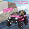imageINFANS 24V 2 Seater Ride on Car for Kids 2WD4WD Battery Powered with Remote Control Music USB MP3 Spring Suspension 20quot Wide Seat Electric Jeep Toys for Boys Girls Aged 3 WhitePink