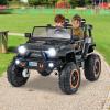 imageINFANS 24V 2 Seater Ride on Car for Kids 2WD4WD Battery Powered with Remote Control Music USB MP3 Spring Suspension 20quot Wide Seat Electric Jeep Toys for Boys Girls Aged 3 WhiteBlack