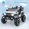imageINFANS 24V 2 Seater Ride on Car for Kids 2WD4WD Battery Powered with Remote Control Music USB MP3 Spring Suspension 20quot Wide Seat Electric Jeep Toys for Boys Girls Aged 3 WhiteWhite