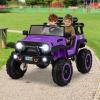 imageINFANS 24V 2 Seater Ride on Car for Kids 2WD4WD Battery Powered with Remote Control Music USB MP3 Spring Suspension 20quot Wide Seat Electric Jeep Toys for Boys Girls Aged 3 WhitePurple