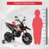 imageINFANS Kids Motorcycle 12V Licensed Aprilia RX125 Electric Ride on Motorbike for Toddlers with Training Wheels Spring Suspension Headlight Music Children Ages 38 RedRed