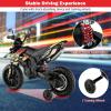 imageINFANS Kids Motorcycle 12V Licensed Aprilia RX125 Electric Ride on Motorbike for Toddlers with Training Wheels Spring Suspension Headlight Music Children Ages 38 RedYellow