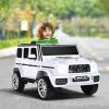 imageINFANS Licensed Mercedes Benz G63 Kids Ride On Car 12V Electric Vehicle with Remote Control Double Open Doors Music Bluetooth Wheels Suspension Battery Powered for Children Boy Girl BlackWhite