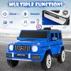 imageINFANS Licensed Mercedes Benz G63 Kids Ride On Car 12V Electric Vehicle with Remote Control Double Open Doors Music Bluetooth Wheels Suspension Battery Powered for Children Boy Girl BlackBlue