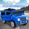 imageINFANS Licensed Mercedes Benz G63 Kids Ride On Car 12V Electric Vehicle with Remote Control Double Open Doors Music Bluetooth Wheels Suspension Battery Powered for Children Boy Girl BlackBlue