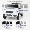 imageINFANS Licensed Mercedes Benz G63 Kids Ride On Car 12V Electric Vehicle with Remote Control Double Open Doors Music Bluetooth Wheels Suspension Battery Powered for Children Boy Girl BlackWhite