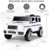 imageINFANS Licensed Mercedes Benz G63 Kids Ride On Car 12V Electric Vehicle with Remote Control Double Open Doors Music Bluetooth Wheels Suspension Battery Powered for Children Boy Girl BlackWhite