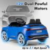 imageLicensed Audi SQ8 Ride on Car by INFANS Battery Powered Electric Vehicle for with Remote Control Adjustable Music LED Lights Suspension Driving Toy Gift for Kids Toddler Age 3 WhiteBlue