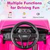 imageLicensed Audi SQ8 Ride on Car by INFANS Battery Powered Electric Vehicle for with Remote Control Adjustable Music LED Lights Suspension Driving Toy Gift for Kids Toddler Age 3 WhitePink