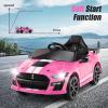 imageLicensed Ford Mustang GT500 Ride on Car for Kids by INFANS Battery Powered Electric Vehicle with Remote Control Headlight Power Display USB Music Electric Car for Kids to Drive Age 3 PinkPink