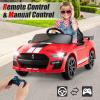 imageLicensed Ford Mustang GT500 Ride on Car for Kids by INFANS Battery Powered Electric Vehicle with Remote Control Headlight Power Display USB Music Electric Car for Kids to Drive Age 3 PinkRed