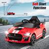 imageLicensed Ford Mustang GT500 Ride on Car for Kids by INFANS Battery Powered Electric Vehicle with Remote Control Headlight Power Display USB Music Electric Car for Kids to Drive Age 3 PinkRed