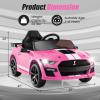 imageLicensed Ford Mustang GT500 Ride on Car for Kids by INFANS Battery Powered Electric Vehicle with Remote Control Headlight Power Display USB Music Electric Car for Kids to Drive Age 3 PinkPink