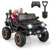 imageINFANS 24V 2 Seater Ride on Car for Kids 2WD4WD Battery Powered with Remote Control Music USB MP3 Spring Suspension 20quot Wide Seat Electric Jeep Toys for Boys Girls Aged 3 WhiteBlack