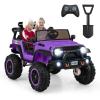 imageINFANS 24V 2 Seater Ride on Car for Kids 2WD4WD Battery Powered with Remote Control Music USB MP3 Spring Suspension 20quot Wide Seat Electric Jeep Toys for Boys Girls Aged 3 WhitePurple