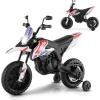 imageINFANS Kids Motorcycle 12V Licensed Aprilia RX125 Electric Ride on Motorbike for Toddlers with Training Wheels Spring Suspension Headlight Music Children Ages 38 RedIvory