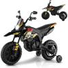imageINFANS Kids Motorcycle 12V Licensed Aprilia RX125 Electric Ride on Motorbike for Toddlers with Training Wheels Spring Suspension Headlight Music Children Ages 38 RedYellow