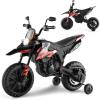 imageINFANS Kids Motorcycle 12V Licensed Aprilia RX125 Electric Ride on Motorbike for Toddlers with Training Wheels Spring Suspension Headlight Music Children Ages 38 RedRed