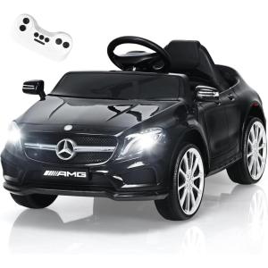 imageINFANS 12V Electric Kids Ride On Car Licensed Mercedes Benz GLA45 Toy Car with Remote Control MP3 Plug USB 2 Speeds LED Lights Battery Powered Toy Vehicle for Toddler Children WhiteBlack