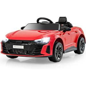imageINFANS 12V Kids Ride On Car Licensed Audi RS etron GT Electric Vehicle with Remote Control Toddlers Battery Powered Toy with 4 Wheels Suspension LED Headlight Music MP3 USB TF Port WhiteRed