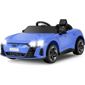 imageINFANS 12V Kids Ride On Car Licensed Audi RS etron GT Electric Vehicle with Remote Control Toddlers Battery Powered Toy with 4 Wheels Suspension LED Headlight Music MP3 USB TF Port WhiteBlue
