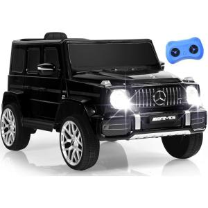 imageINFANS Licensed Mercedes Benz G63 Kids Ride On Car 12V Electric Vehicle with Remote Control Double Open Doors Music Bluetooth Wheels Suspension Battery Powered for Children Boy Girl BlackBlack