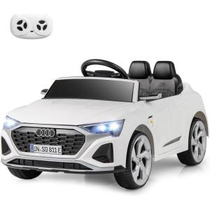 imageLicensed Audi SQ8 Ride on Car by INFANS Battery Powered Electric Vehicle for with Remote Control Adjustable Music LED Lights Suspension Driving Toy Gift for Kids Toddler Age 3 WhiteWhite