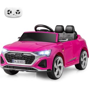 imageLicensed Audi SQ8 Ride on Car by INFANS Battery Powered Electric Vehicle for with Remote Control Adjustable Music LED Lights Suspension Driving Toy Gift for Kids Toddler Age 3 WhitePink