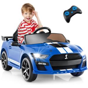 imageLicensed Ford Mustang GT500 Ride on Car for Kids by INFANS Battery Powered Electric Vehicle with Remote Control Headlight Power Display USB Music Electric Car for Kids to Drive Age 3 PinkBlue