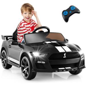imageLicensed Ford Mustang GT500 Ride on Car for Kids by INFANS Battery Powered Electric Vehicle with Remote Control Headlight Power Display USB Music Electric Car for Kids to Drive Age 3 PinkBlack