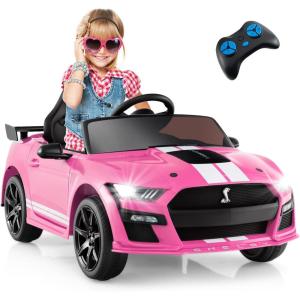 imageLicensed Ford Mustang GT500 Ride on Car for Kids by INFANS Battery Powered Electric Vehicle with Remote Control Headlight Power Display USB Music Electric Car for Kids to Drive Age 3 PinkPink
